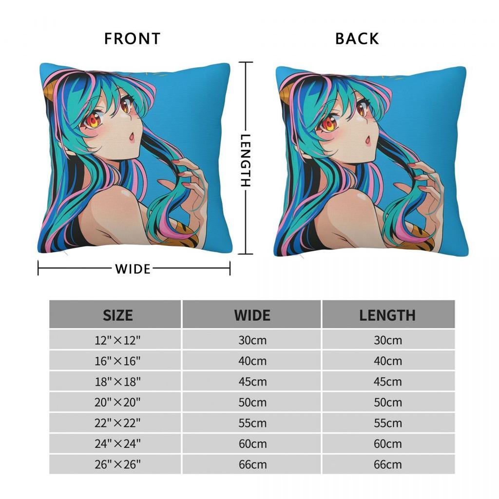 Pillow Cover Urusei Yatsura Anime Custom Cushion Cover Novelty Pillow Case For Office Car Home Decorative Pillowcases