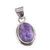 Natural Charoite Gemstone Handmade 925 Solid Sterling Silver Pendant 1.25'' w0A67