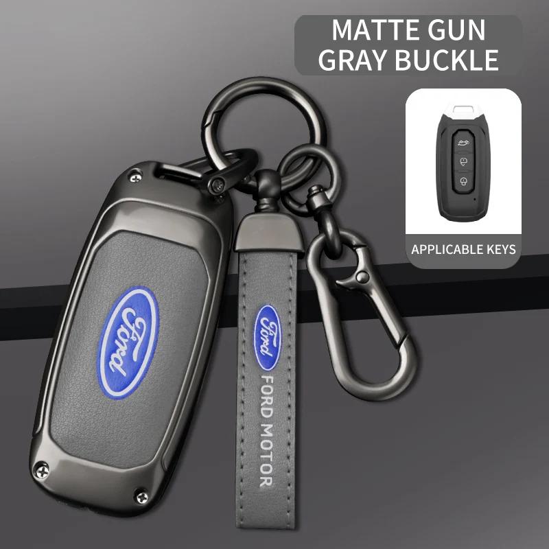 

Car Sticker Car Sticker Ford Zinc Alloy Leather Car Smart Remote Key Cover Case Keyless For Ford Territory EV Equator Protector