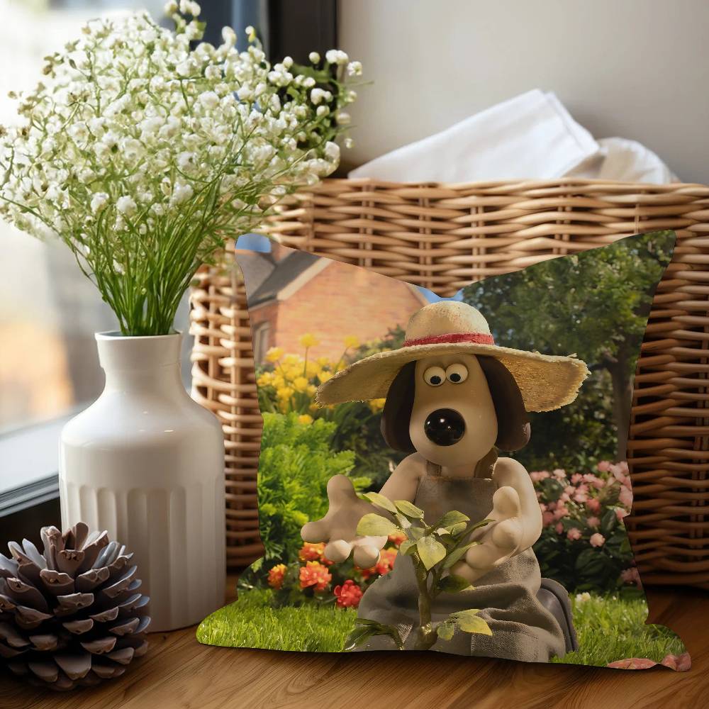 Cartoon W-Wallace And G-Gromit Pillow Cushion Cover Pillowcase Living Room Sofa Home Decor Customized