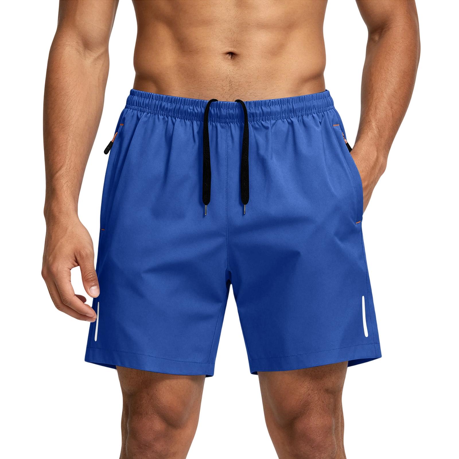 DXH Heren Grote Maten Zomer Sneldrogende Strandshorts Casual 5 Inch Sportshorts Lichtgewicht Ademend Elastische Tailleband Trekkoord XXXL