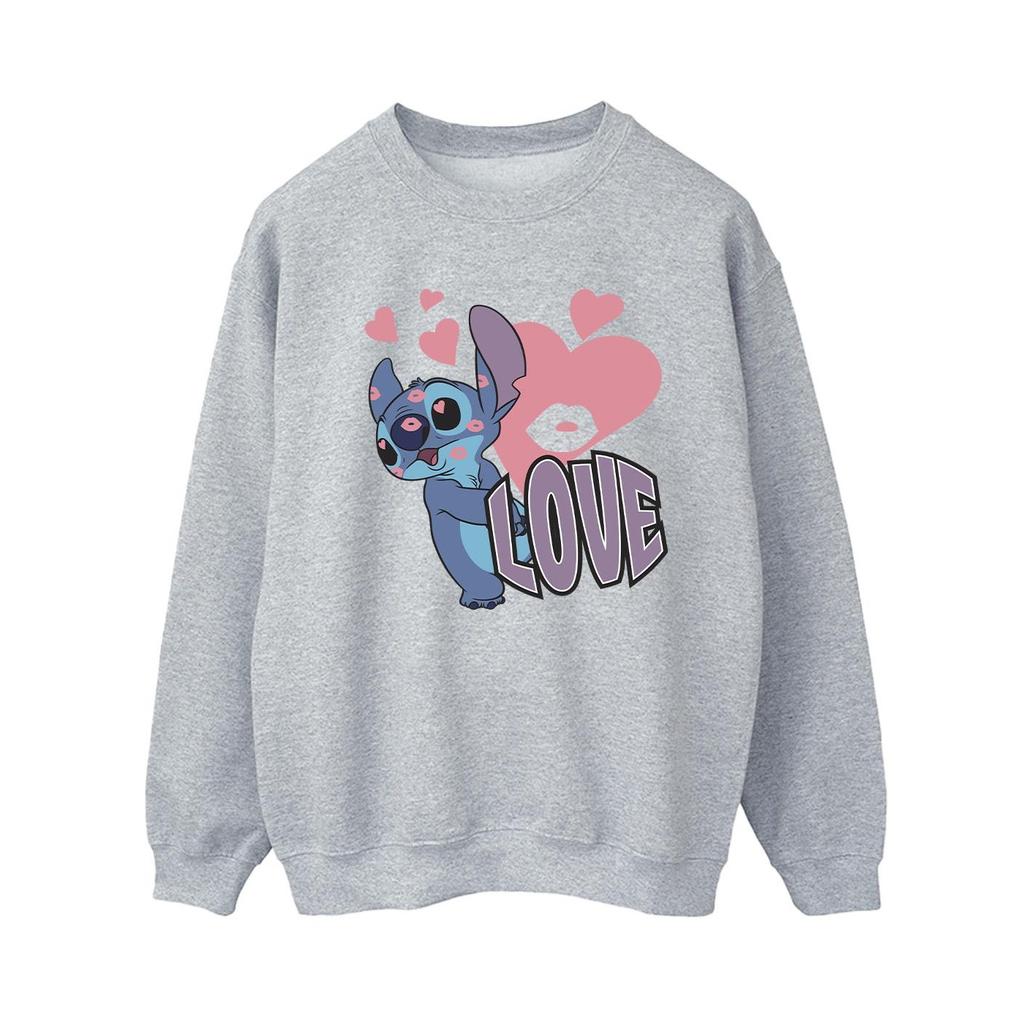 Lilo & Stitch Damen/Damen Love Hearts Sweatshirt