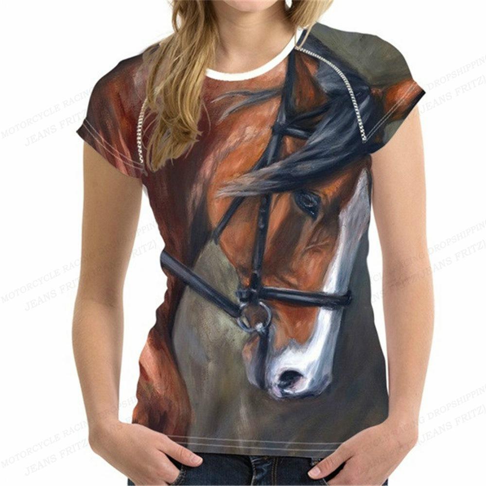 Animal Printed Clothes for Summer, 3D Printed Girls' Short Sleeved Tops, Women's T-shirts, and T-shirts