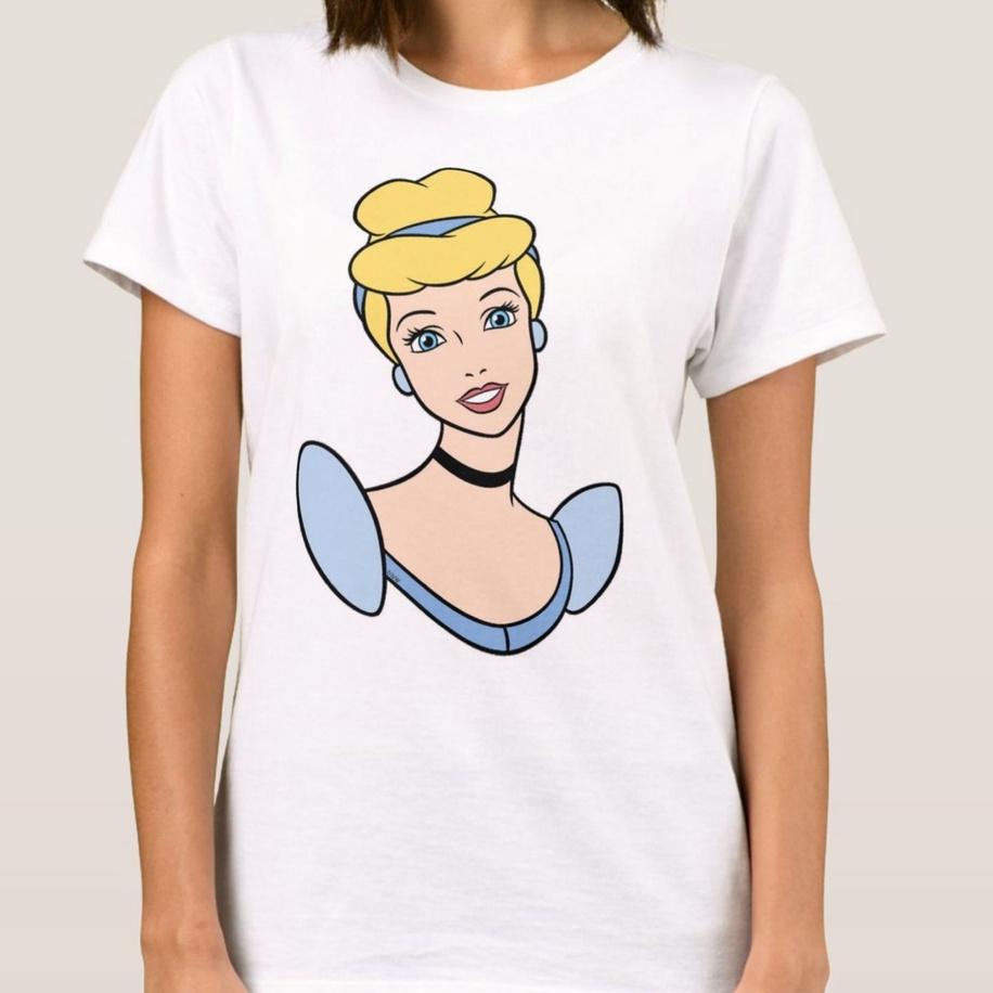 Cinderella Animation Summer TShirt Womens Clothing Casual Loose Comfortable Short Sleeve Unisex Women Cotton Comfortable and Soft