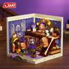 Capybara Super Town Series Building Blocks Retro Model Ornaments Bricks Desktop Ornaments Kids Educational DIY Toy Holiday Gifts