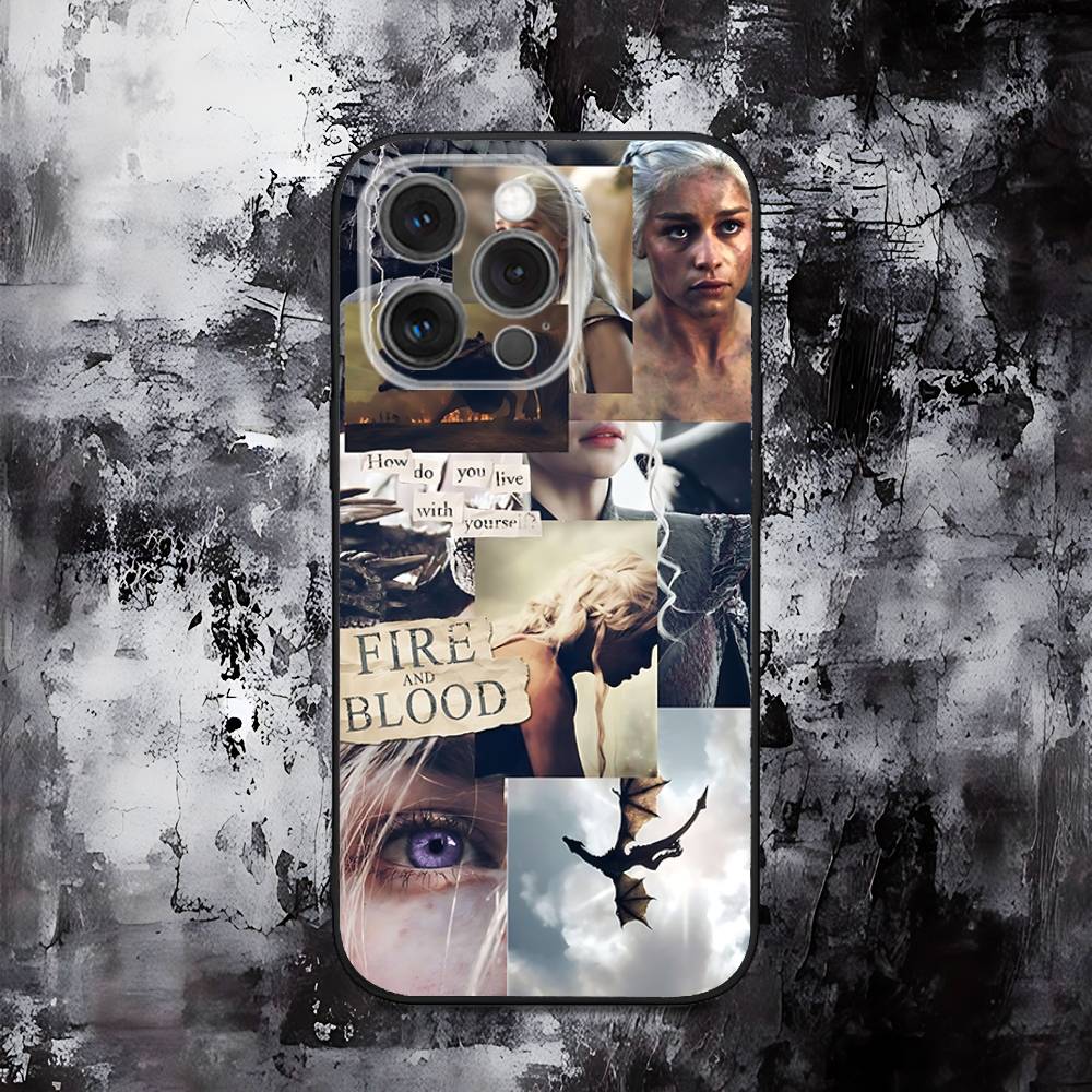 Dragon Mother Cool D-Daenerys Phone Case For iPhone 16,15,14,13,12,11,Pro,Max,Plus,X,XS,SE,E,Mini,Soft Silicone Black Case