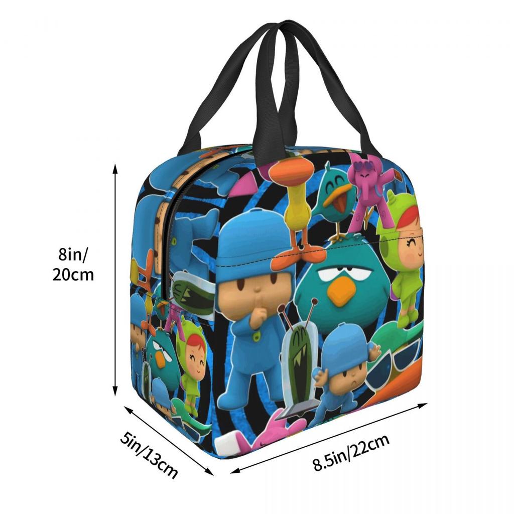 Pocoyoes Cartoon Comdy Thermal Insulated Lunch Bag for Travel Portable Bento Box Men Women Cooler Thermal Lunch Box