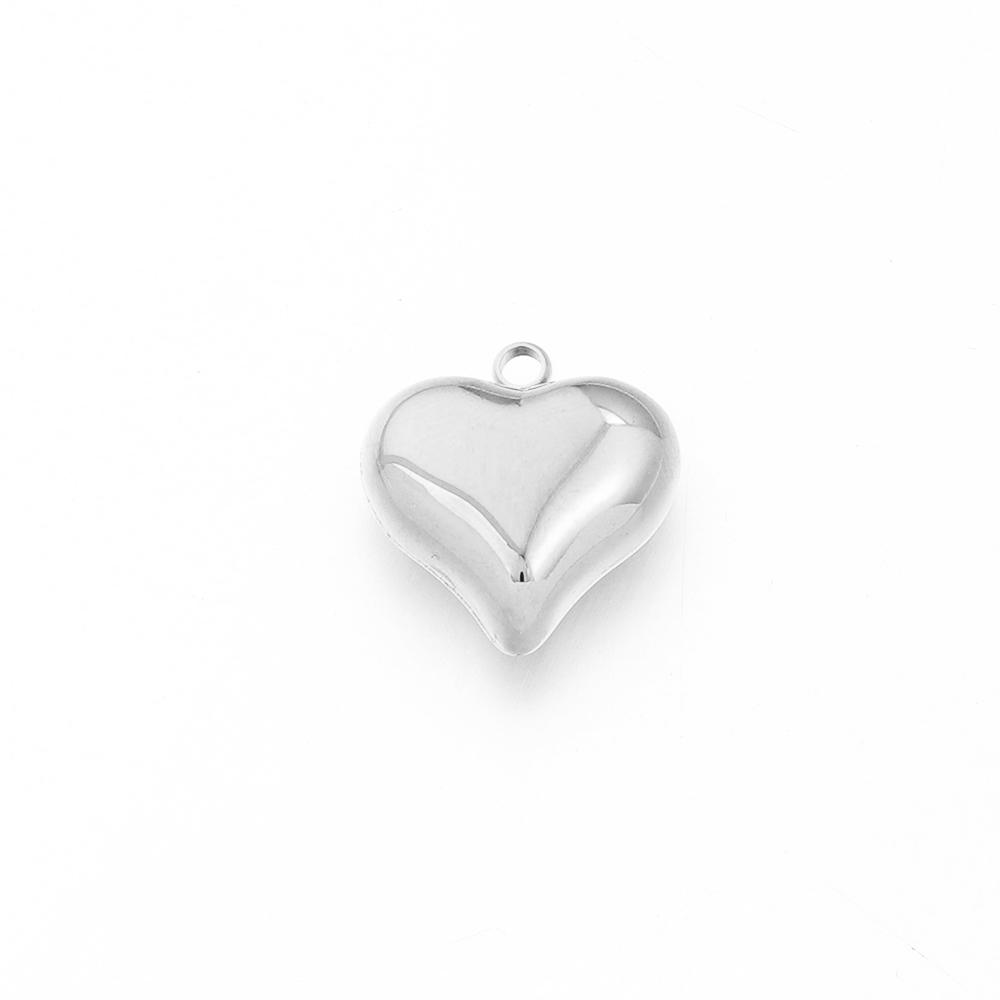 1Pc 15-45mm Stainless Steel Heart Charms for DIY Earrings Necklace Bracelet Pendant Jewelry Making Findings Accessories