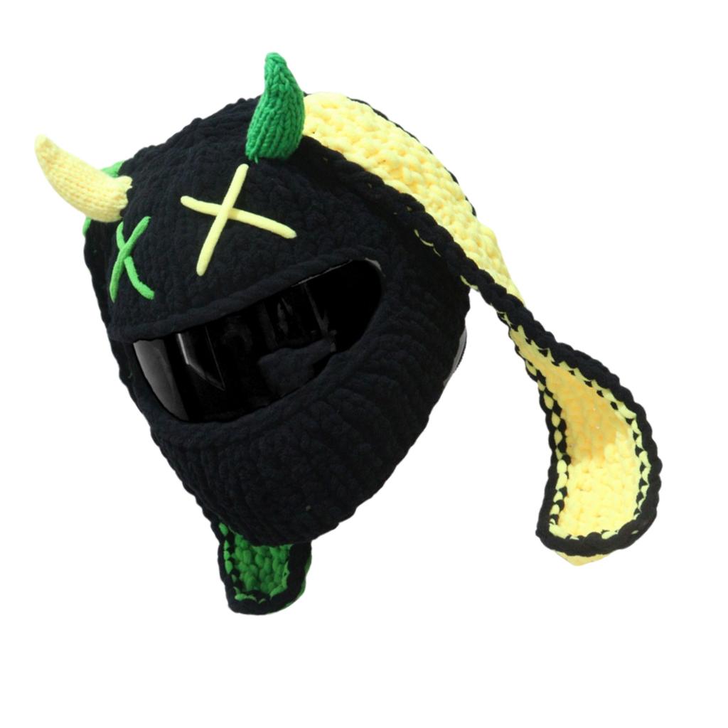 Populární potah na motocyklovou helmu Vtipné králičí uši Plyšová helma Ochranný potah na celou tvář pro zábavné jízdy a dárky