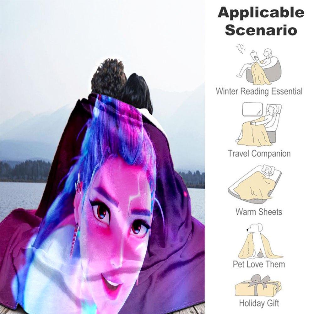 Neon Lights Fantasy Hair Accessory SetBlanket Lightweight Flannel Throw Blanket for Sofa, Bed, Travel, Camping, Livingroom, Office, Couch, C