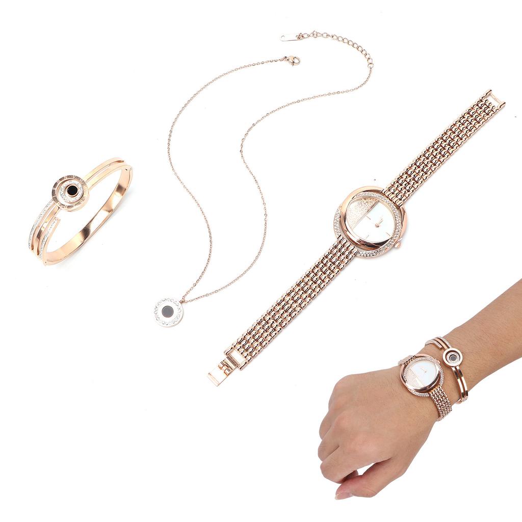 Business   Women Watch Bracelet Necklace Set Anniversary Birthday Gift Jewelry Set