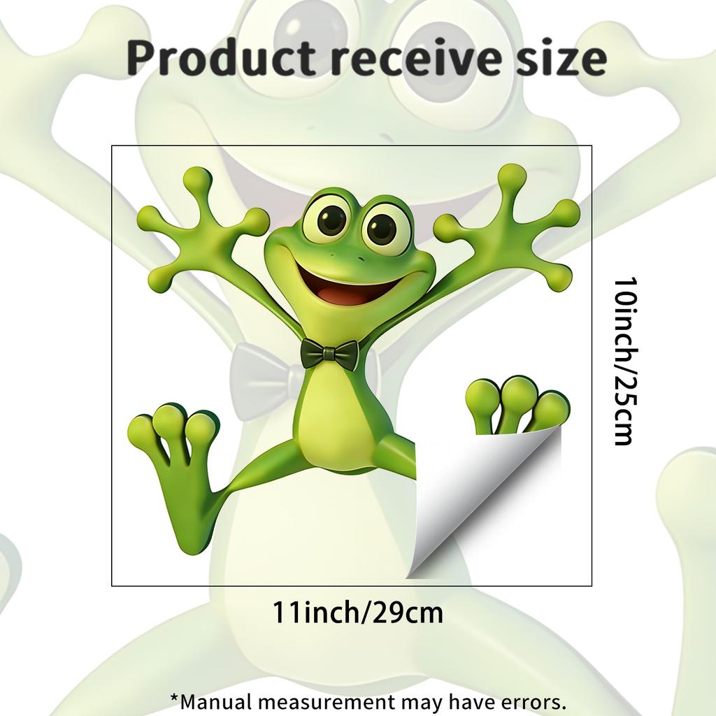 Cute Smiling Frog Waterproof Removable Toilet Tank Sticker Home Bathroom Decor