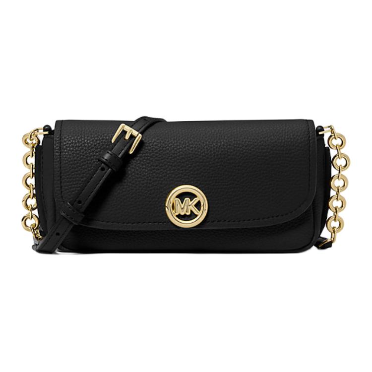 

Michael Kors Nolita Gold Hardware Leather Crossbody Bag Small Women bags Black 32S6GY5C5L-BLACK