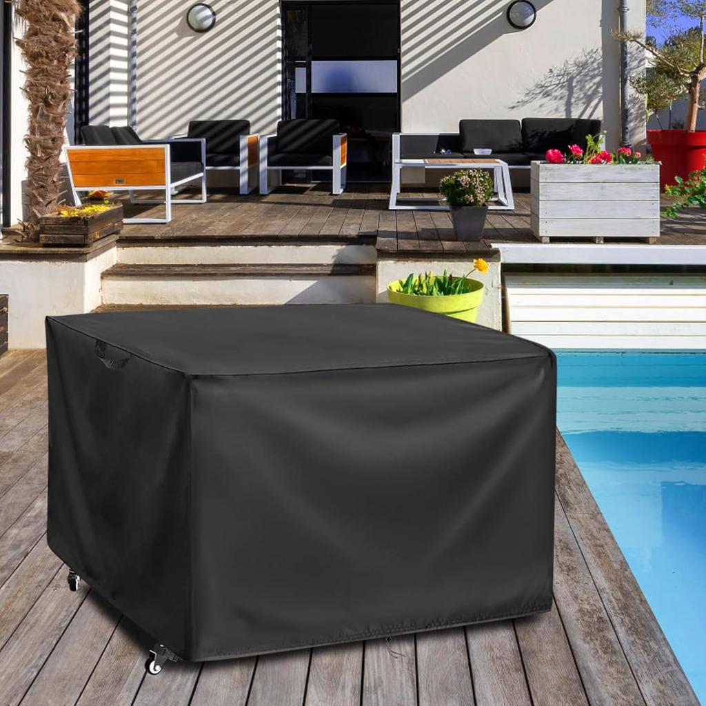 Generic Poolside Float Storage Organizer Cover, Outdoor Waterproof Rattan Caddy Cover, All Round Protective Cover for Wicker Patio Pool Float Holder