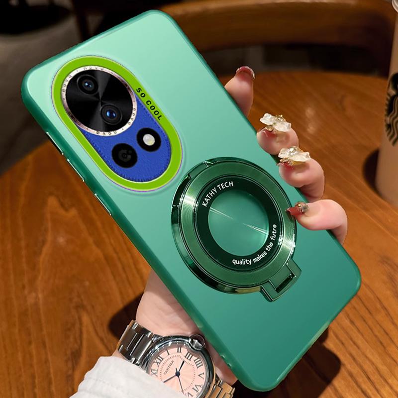 Laser Matte Hard Ring Magnetic Bracket Case For Oppo A80 A60 A78 A58 A18 A38 A16 A57 A79 A98 A96 A17 A74 A94 A5 Pro Stand Cover