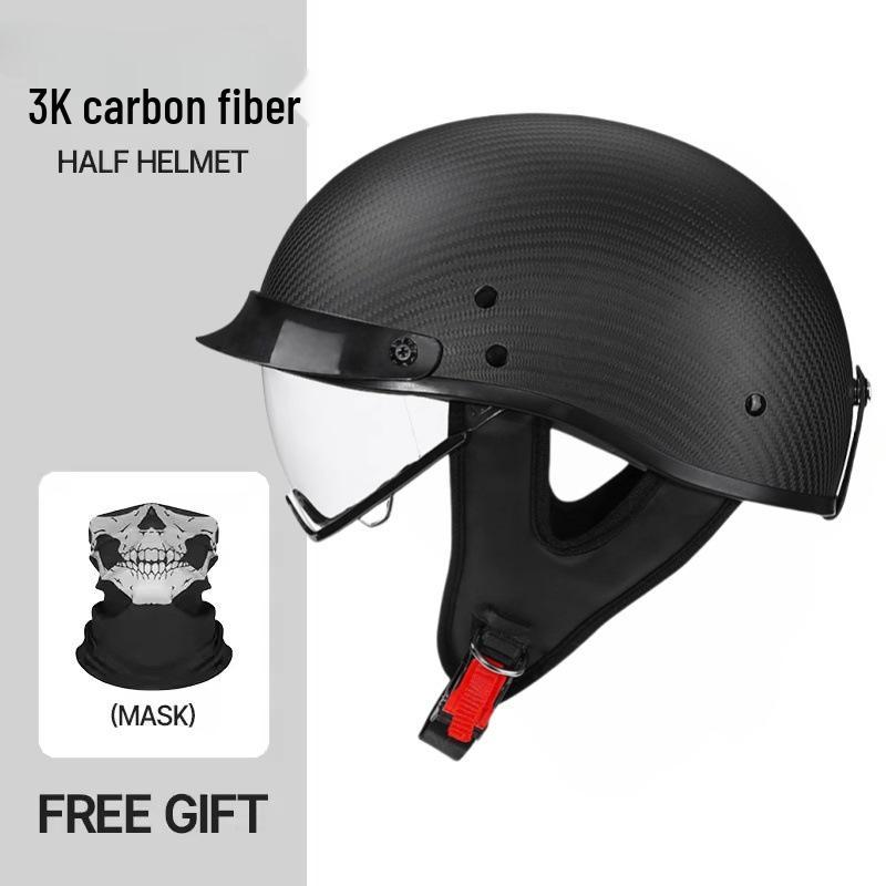 Ударопрочный ретро-мотоциклетный и велосипедный шлем из углеволокна L