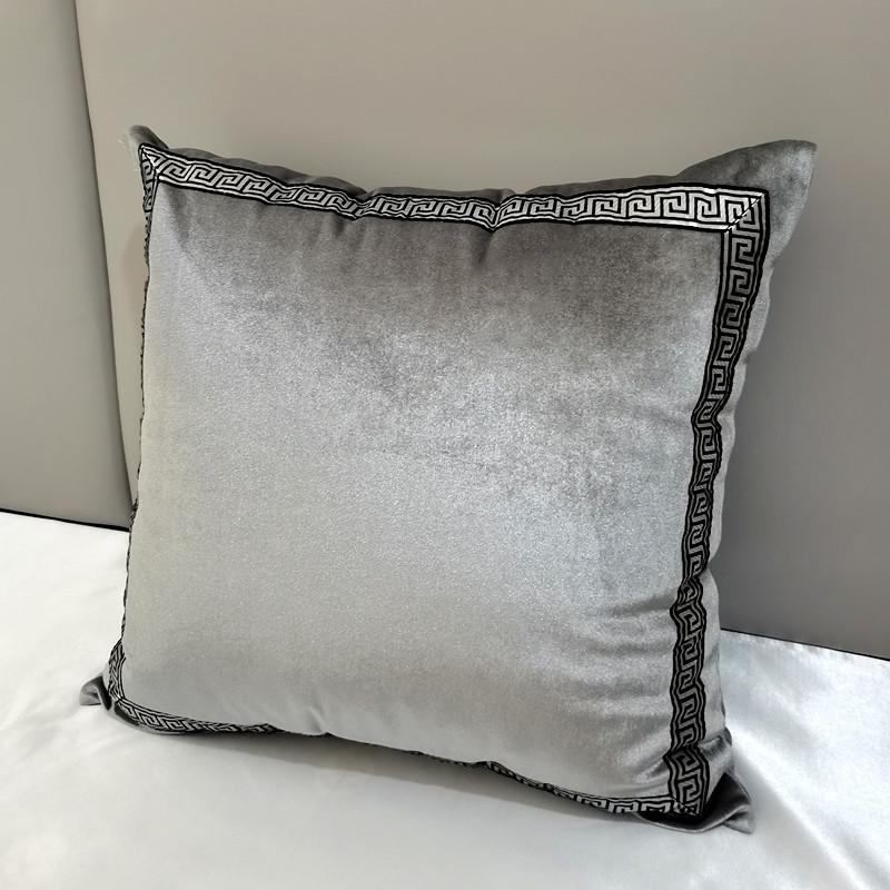 1 stuks geometrische fluwelen kussensloop luxe high-end klassiek zwart wit kussensloop 45*45 50*50 bank sierkussensloop grijze kleur 45x45cm