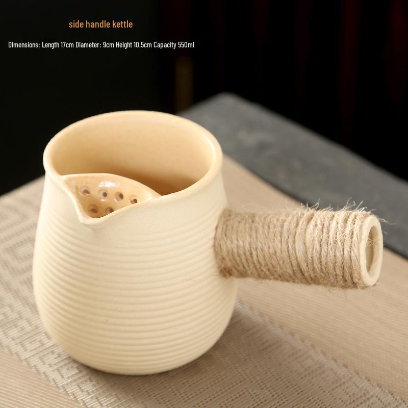 Fire-friendly Ceramic Tea Pot Set: Heat-resistant, perfect for roasting tea, boiling milk, and open flame cooking.
