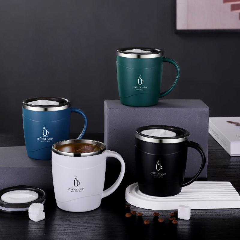 304 Stainless Steel Mug, Double-layer Heat and Cold Preservation, Business Portable Coffee Cup Office with Handle for Making Tea