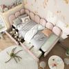 Upholstered Bed Upholstery Single with 2 Drawers Storage Space Slatted Frame Youth Adult Cot Pink (without Mattress) Teenager