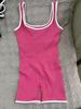 Modischer Colorblock Yoga Schlankheits-Jumpsuit - Sexy, Enganliegend, Atmungsaktiv, Hochelastischer Sportanzug