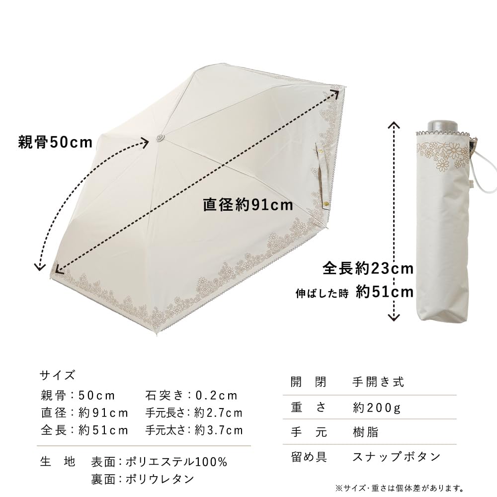 Ogawa Folding Parasol and Rain UV Protection Light Blocking Rate Heat Shielding Water Repellent LINEDROPS Flower Design Saxophone Blue Manual Opening