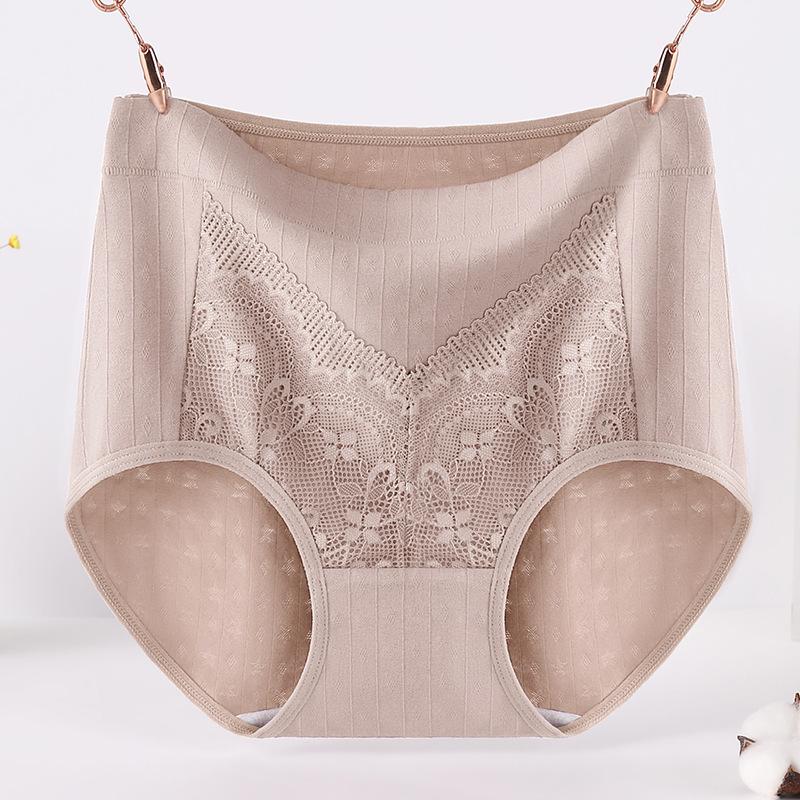 Large Size Lady Spring Cotton Anti  Bacterial Abdominal Middle  Aged High Waist Briefs