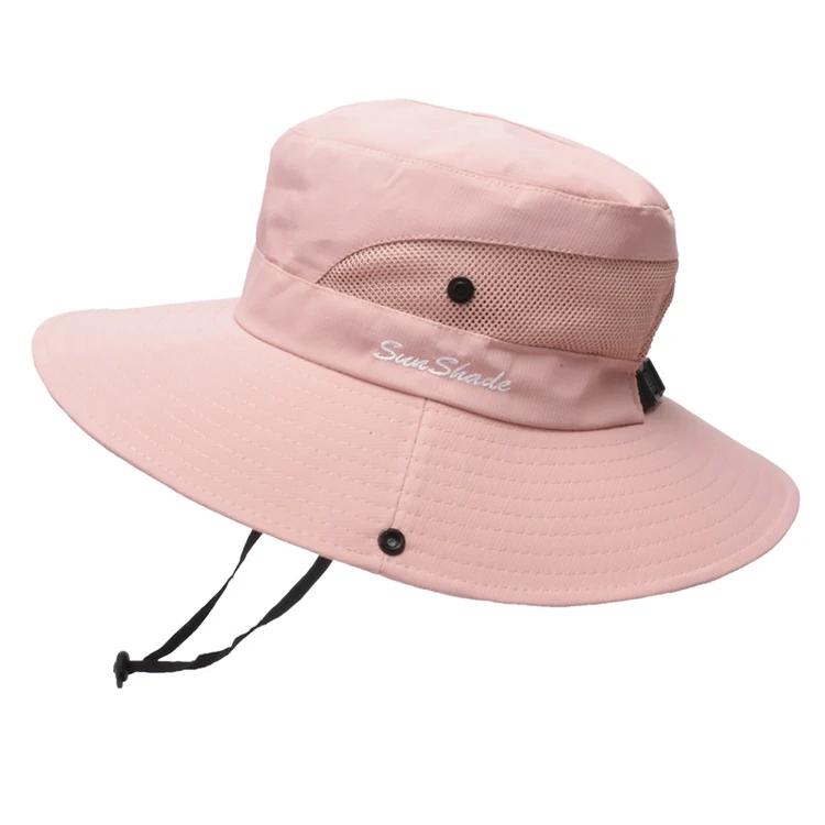 Women's Bucket Hat Panama Fashion Sun Visor Breathable Fisherman Protection Hat Ponytail Cap Summer Hats Beach Sun Hats