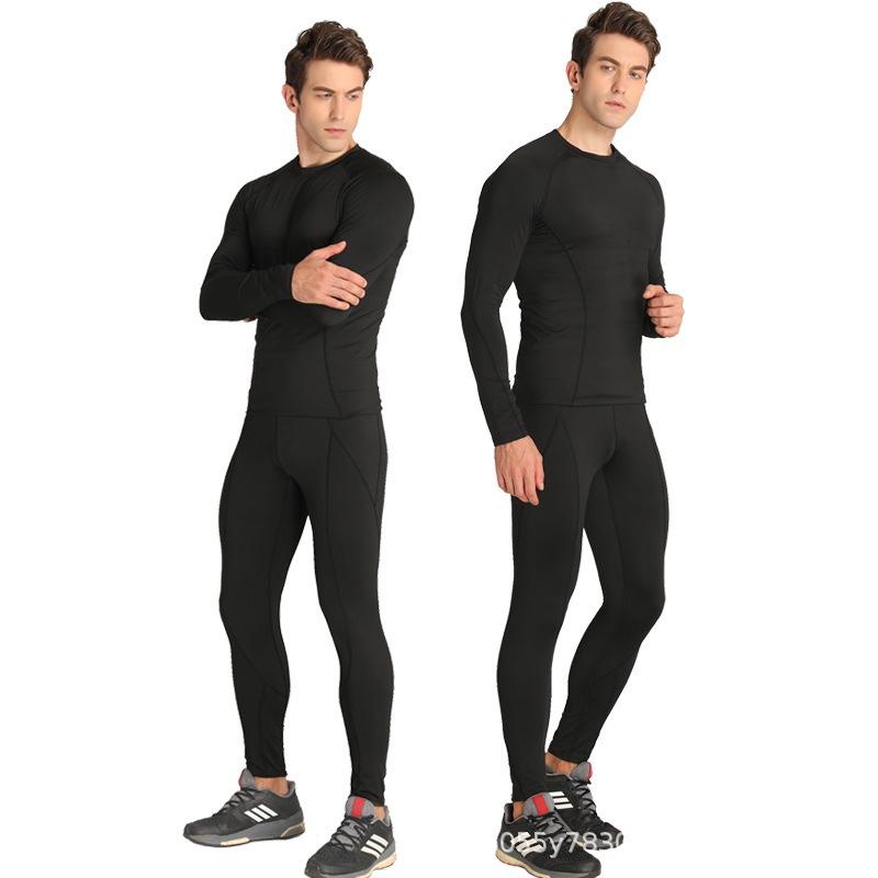 Slim Fit Long Sleeve Quick-Dry Sportswear Set with Fleece Lining for Running and Yoga