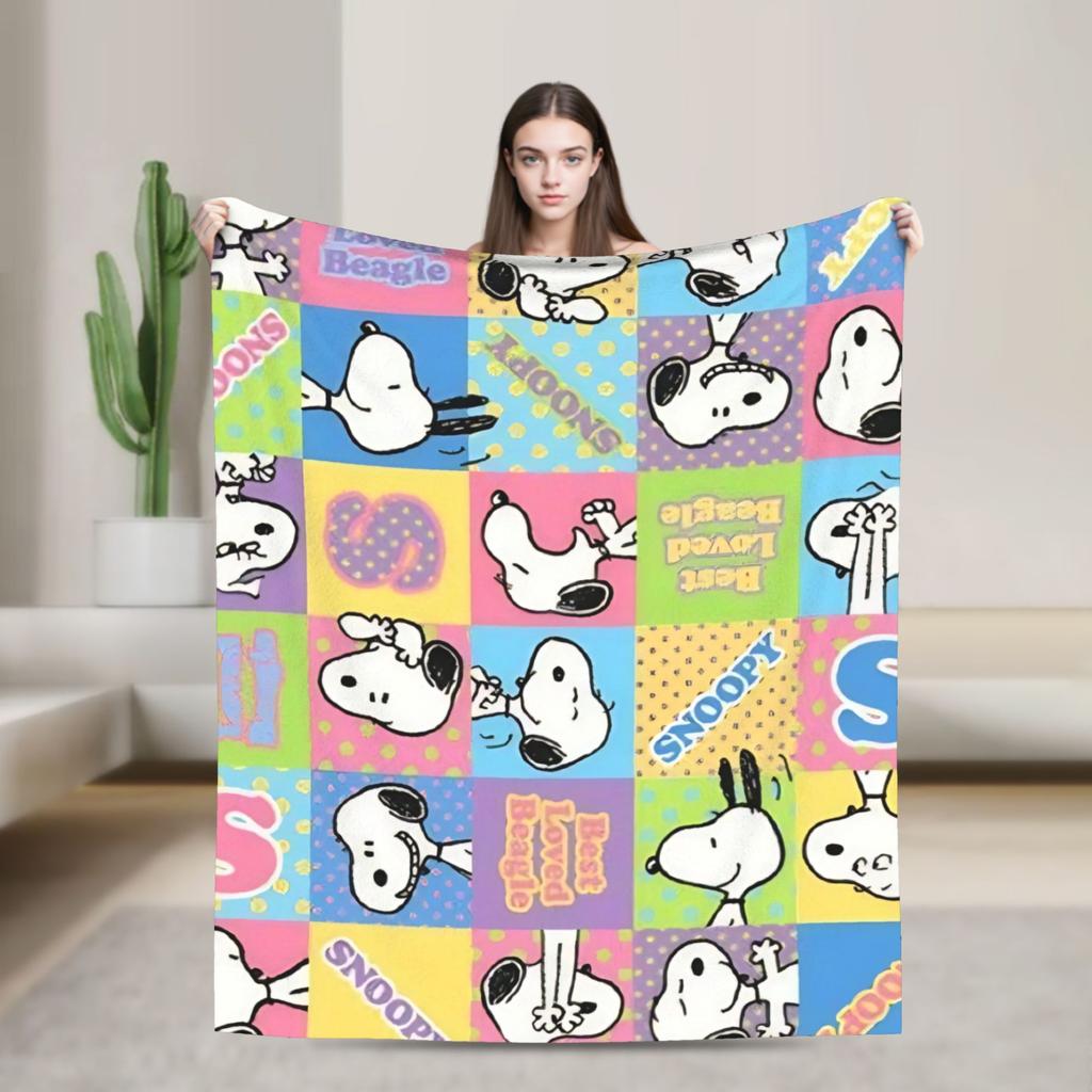 Peanuts Woodstock z Przyjaciółmi Koc Super Ciepły Koc Dekoracyjny Zimowy Sofa Łóżko Wygodny Pokrowiec na Łóżko