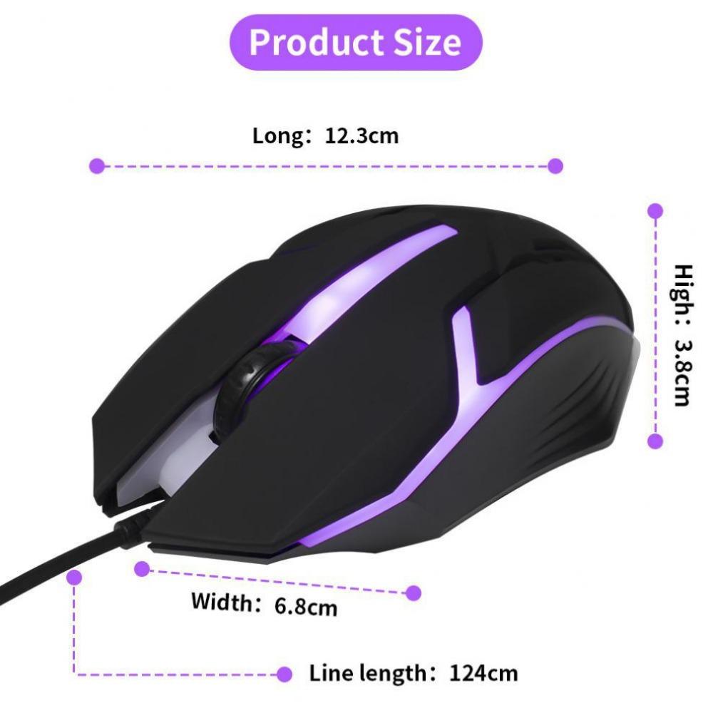 Myš Barevné Dýchající Světlo Usb Kabelová Myš Svítící hra Konkurenční zábava Myš Business Office