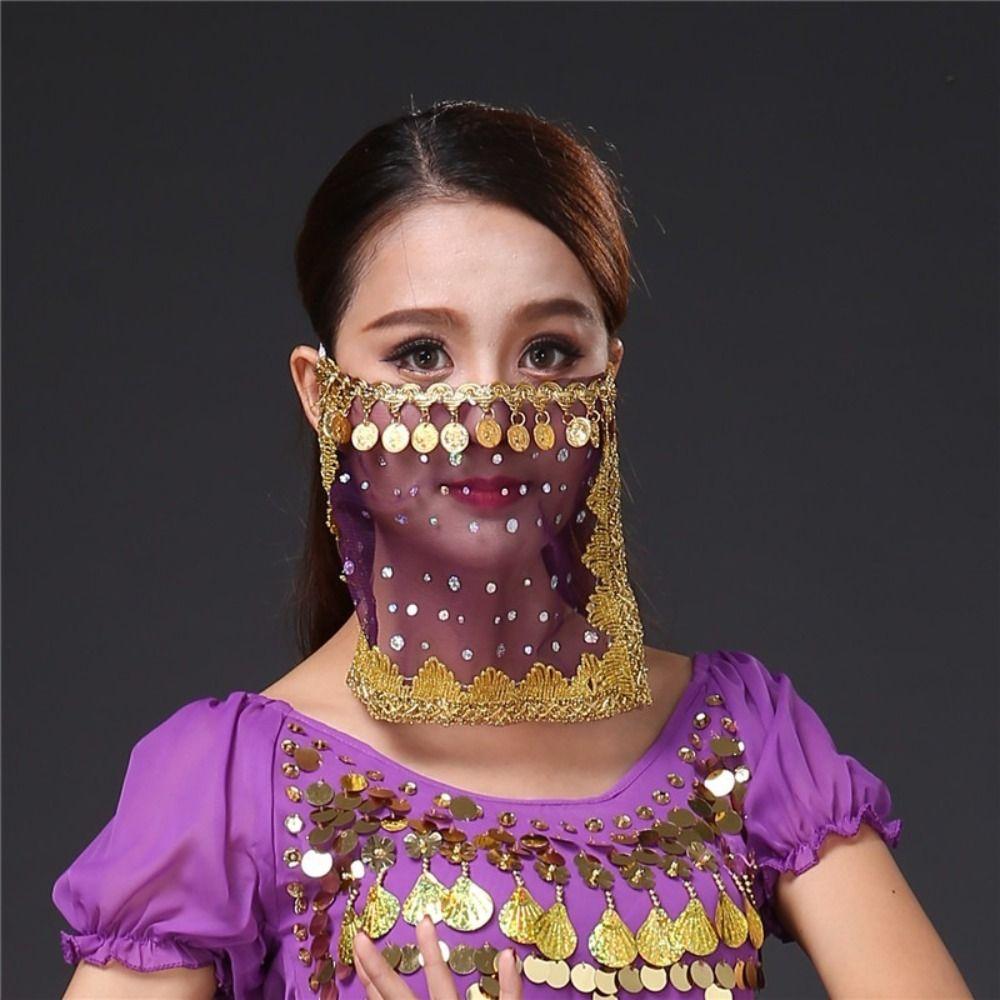 Multiple Colors Belly Dance Veil Polyester Dance Performance Accessories  Women