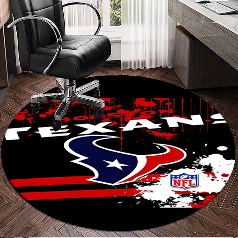 basketball Texans Logo Round Rug for Livingroom,Bedroom, Palyroom, Chair Rug, Area rug, Circle Carpet, Large Size Fan Christmas gift