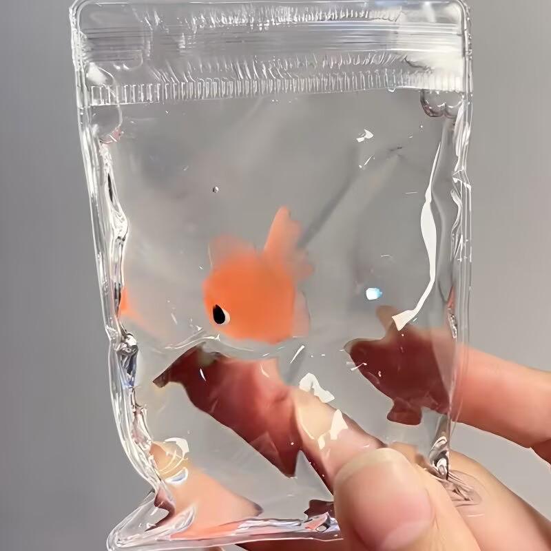 Goldfisch Beutel Quetschspielzeug: Transparenter Silikon-Krebs zur Stressbewältigung & Kreatives Geburtstagsgeschenk