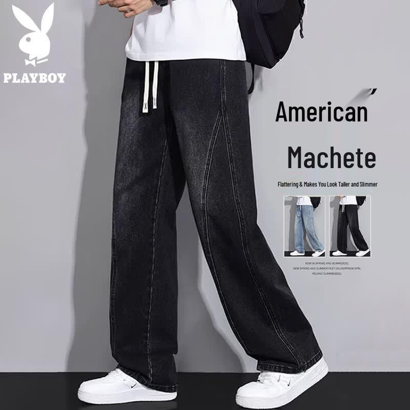 Playboy Men s Summer Loose Straight Leg Denim Jeans 2XL