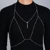 Vintage Silver Color Beaded Crystal Chest Chains Simple Multilayer Beach Bikini Body Jewelry New Female Summer Breast Chain 2025