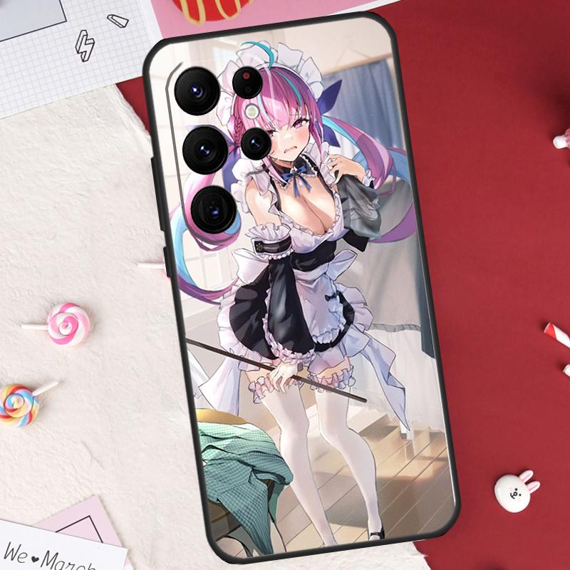 Minato Aqua Hololive Case For Samsung Galaxy S26 Ultra S23 S22 S21 S20 S24 S25 Ultra S10 Plus S25 FE Cover Shell