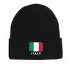 Flag of Italy Print Knit Cap Beanie, Patriotic Woman Cap Soft Stretchable Headwear Pompom Beanies Knitted Hat Beanie