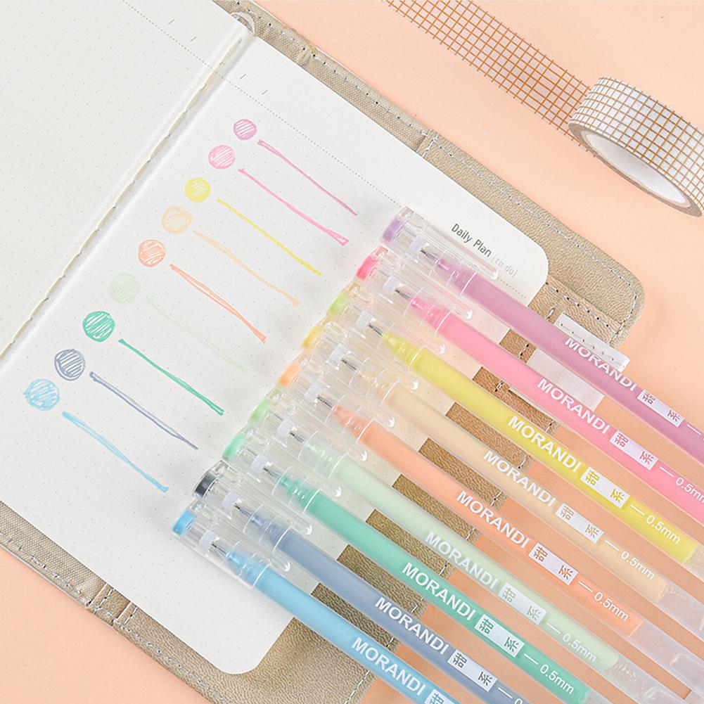 Σετ 9 τεμαχίων/κουτί Στυλό Gel Χρώματος Morandi 0,5mm Στυλό Μελάνης Χειρογραφής Μαθητές Σχολικά Είδη Σταθερά