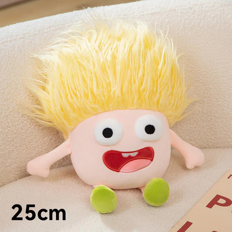 Cute Plush Pillow Big Eyed Crazy Doll Fluffy Stuffed Toy Doll Soft Plush Cushion Funny Odd Looking Plushie Toy Gift For Girls