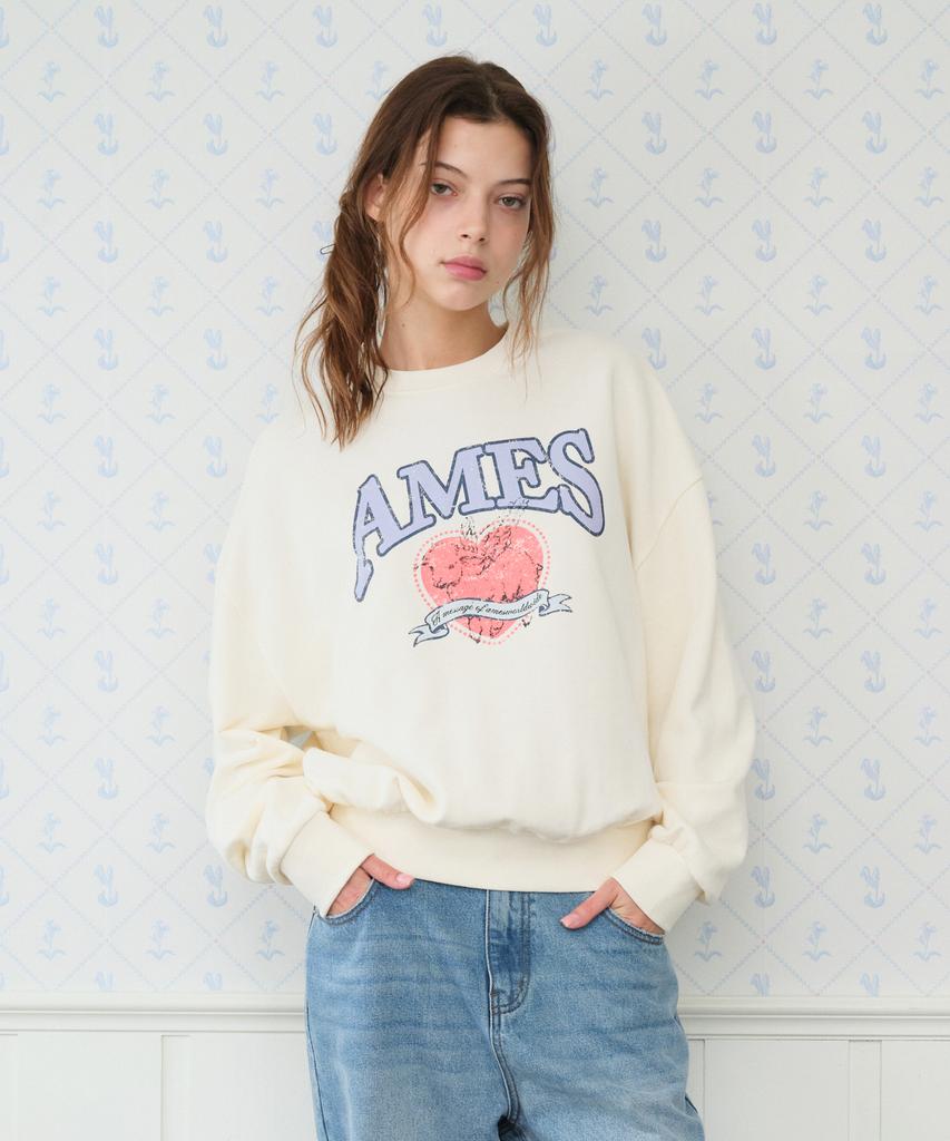 AMES-WORLDWIDE Angel Love Sweatshirt Cream
