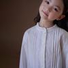 Hacikis Girls' French Ruffle Lace White Cotton Shirt