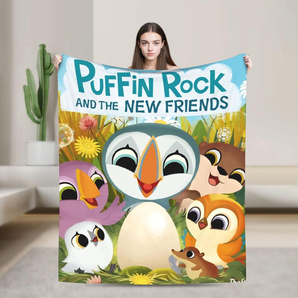 Puffin Rock Oona Baba   Deka Cestovní Flanelová Přehozová Deka Na Pohovku Křeslo Měkká Vlastní Kvalita Povlak Na Postel Narozeninový Dárek