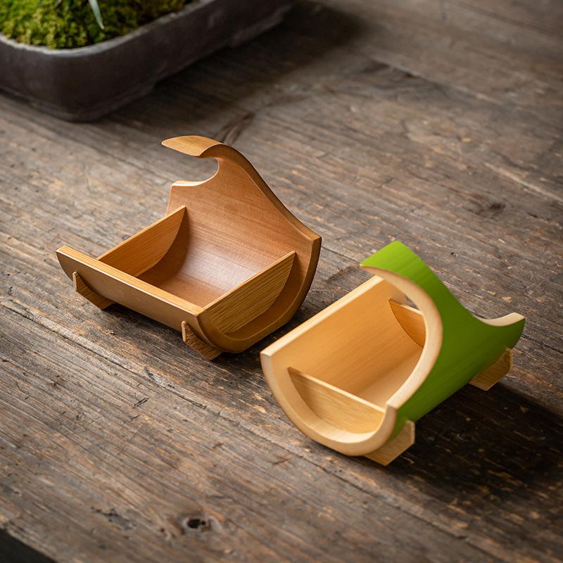 Tea tray Chinese Zen tea ceremony bamboo creative tea table dry fruit tray dessert retro tray fruit bowl