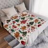1pc Ultra-Soft Christmas Gingerbread Wonderland Print Flannel Throw Blanket- Festive Holiday Decorative Blanket