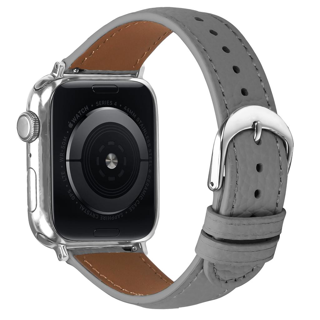 Replacement Strap for Apple Watch Series 10 9 8 7 SE 6 5 4 3 2 1 42mm 41mm 40mm 38mm Litchi Texture PU Leather Watch Band