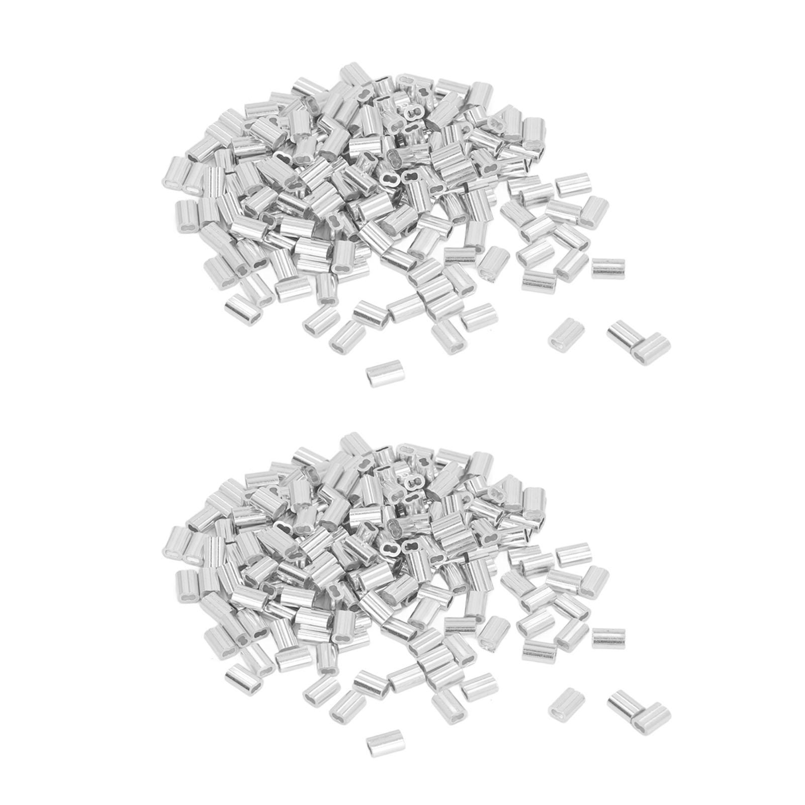 

400 шт. Соединительные гильзы для лески, Двойное отверстие, Фиксация, Алюминиевая обжимная петля-гильза для красоты