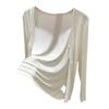 Damen Sommer Leichter Cardigan Lässig Langarm Sonnenschutz Hemden Knopfleiste Strand Überwurf Tops