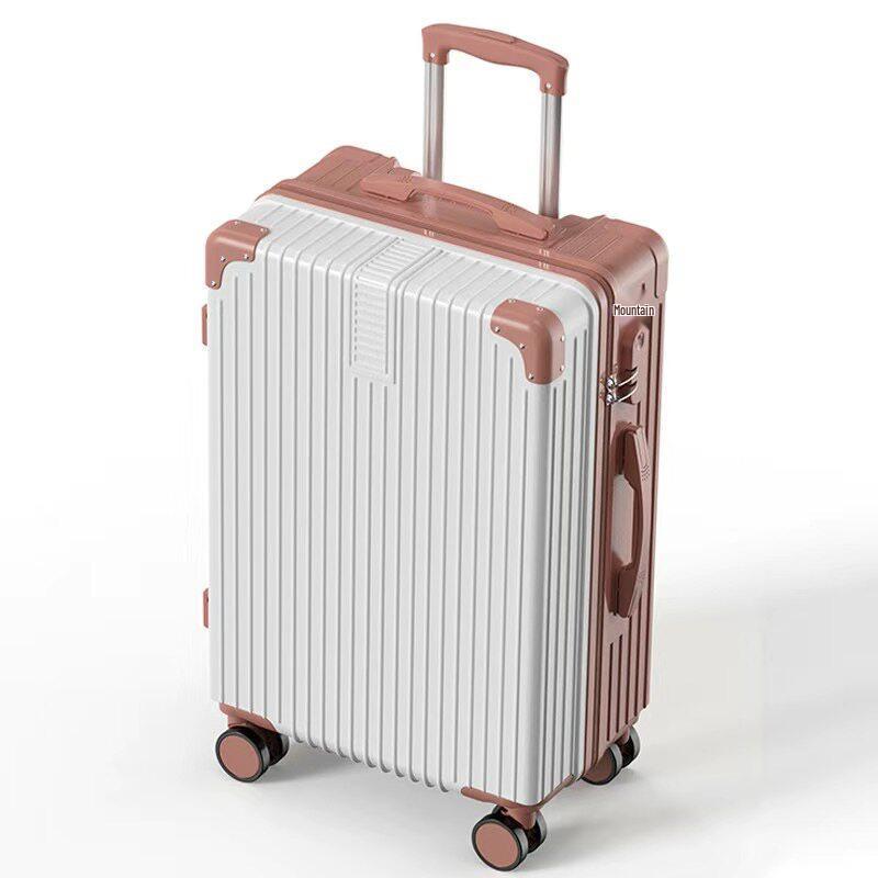 Durable Large-Capacity Leather Travel Suitcase with Universal Wheels and Password Lock