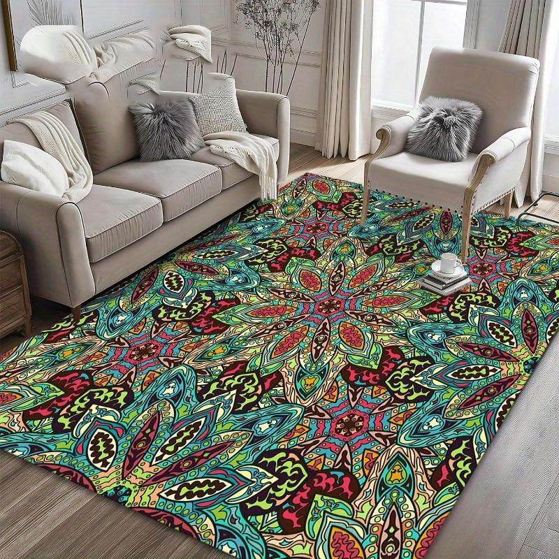 Luxurious Green Ethnic Pattern Carpet Perfect for Living Room Bedroom Outdoor Spaces More Available Bedroom Corridor Door Mat